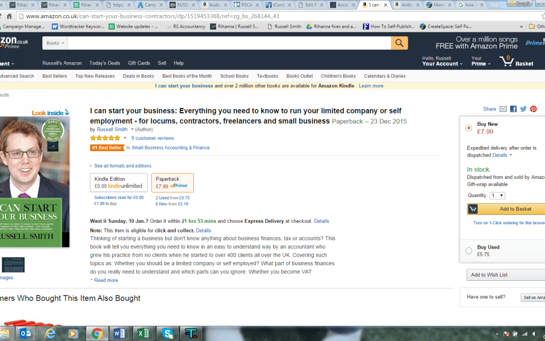 My book has just hit number one in the Amazon Small Business Accounting & Finance category…