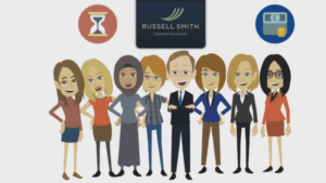 A stick figure team of accountants for freelancers from Russell Smith Accountancy